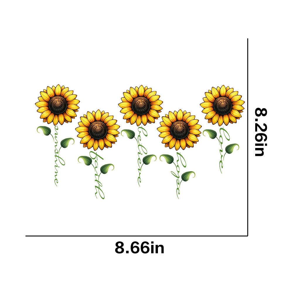 Wholesale 10pcs/pack Sunflower T-shirt heat transfer hot stamping